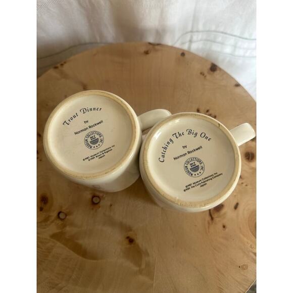 Norman Rockwell Fishing Mugs Trout Dinner & Catching the Big One Set (1987) - Picture 2 of 5